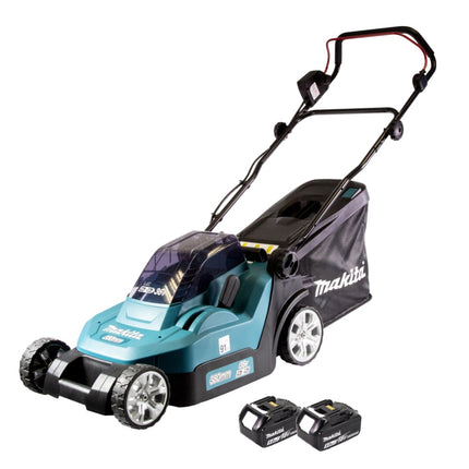 Makita DLM 382 T2 Akku Rasenmäher 36 V ( 2x 18 V ) 38 cm 40 l + 2x Akku 5,0 Ah -  ohne Ladegerät