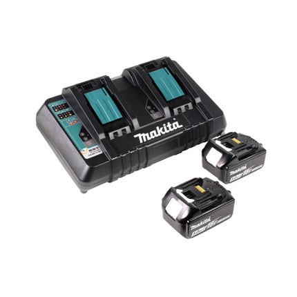 Makita DLM 382 PT2 Cordless Lawnmower 36 V ( 2x 18 V ) 38 cm 40 l + 2x Batteries 5.0 Ah + 1x Twin Port Charger