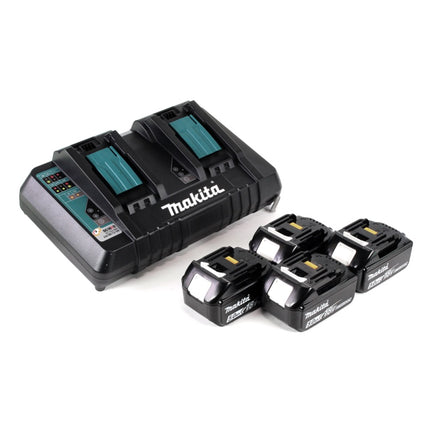 Makita DLM 382 PT4 cordless lawn mower 36 V ( 2x 18 V ) 38 cm 40 l + 4x battery 5.0 Ah + double charger