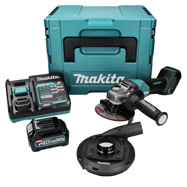Makita GA 016 GD101 Akku Winkelschleifer 40 V max. 125 mm Brushless  XGT + 1x Akku 2,5 Ah + Ladegerät + Absaughaube + Makpac