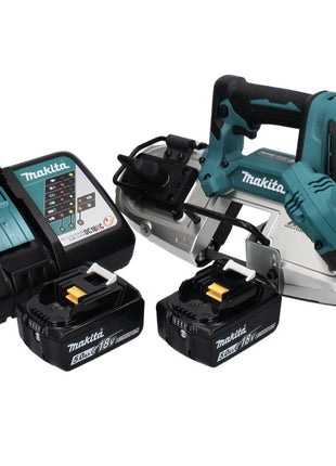 Makita DPB 183 RT Scie à ruban sans fil 18 V 66 mm brushless + 2x Batteries 5,0 Ah + Chargeur