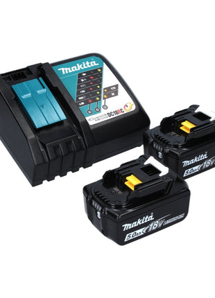 Makita DPB 183 RT Scie à ruban sans fil 18 V 66 mm brushless + 2x Batteries 5,0 Ah + Chargeur