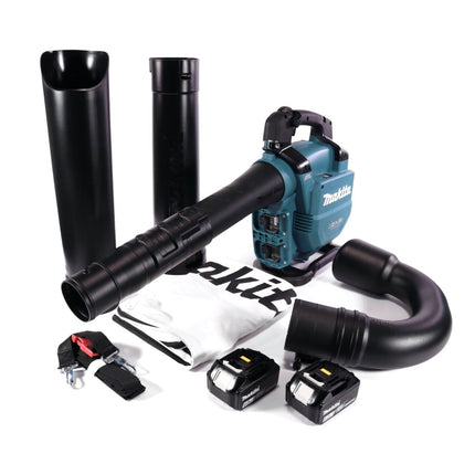 Makita DUB 363 G2V Cordless blower / leaf vacuum 36 V ( 2x 18 V ) Brushless + suction set + 2x battery 6.0 Ah - without charger