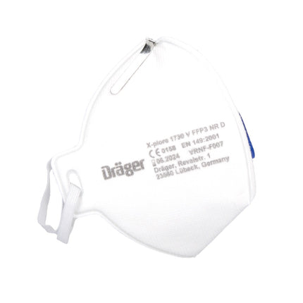 Dräger X-plore 1730 V FFP3 NR D Halbmaske 5 Stück FFP3 Partikelfiltrierend Universalgröße mit CoolMAX Ventil Atemschutzmaske