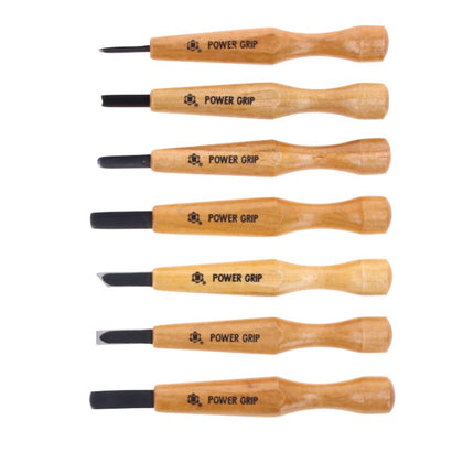 Shogun CHOKOKUTO Power Grip Holz Schnitzmesser Kerbschnitzsatz / Zierschnitzsatz 7 tlg. Set ( PG-7 ) - Made in Japan - Toolbrothers