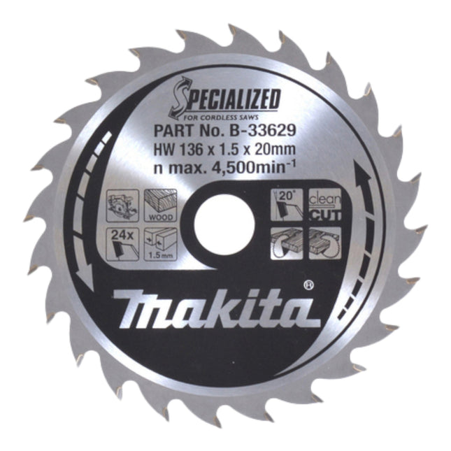 Set di lame Makita da 3 pezzi 136 x 20 x 1 mm 16T + 24T ( B-33897 )