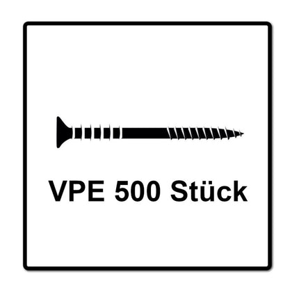 SPAX Vis de réglage 6,0 x 70 mm - 500 pièces (5x 161010600703) filetage de réglage avec rainures de retenue tête plate T-STAR Plus 4Cut WIROX