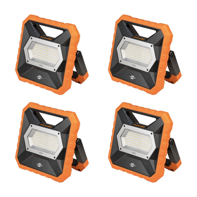 Brennenstuhl professionalLINE Set 4x X 4000 MA Mobiler Akku LED Strahler 11,1 V 5,4 Ah ( 4x 9171320401 ) 3800 Lumen IP55 40 Watt