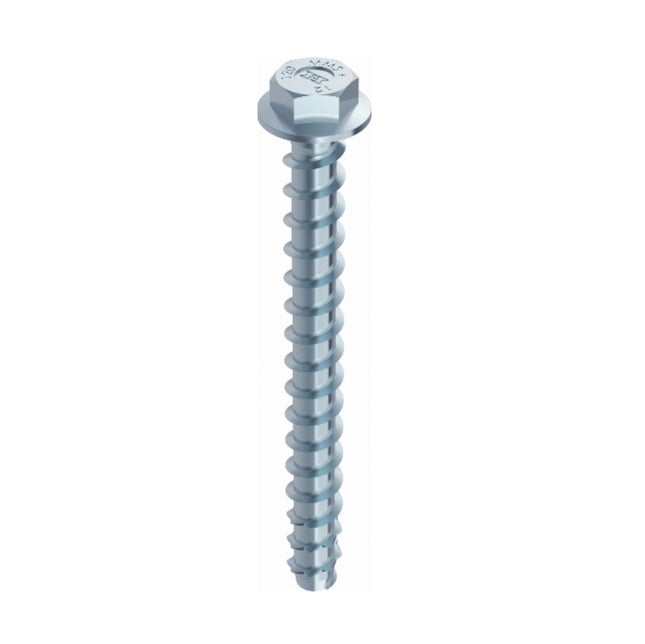 HECO MULTI MONTI plus SS Screw Anchor 7.5x100mm, Concrete Screw, Hexagonal Head with with Combined Washer, Blue Zinc Plated, A2K, 50 pcs. (49817)