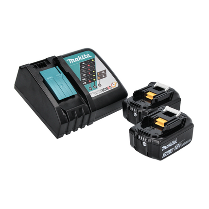 Makita DLM 382 RF2 cordless lawn mower 36 V ( 2x 18 V ) 38 cm 40 l + 2x battery 3.0 Ah + charger + sickle blade