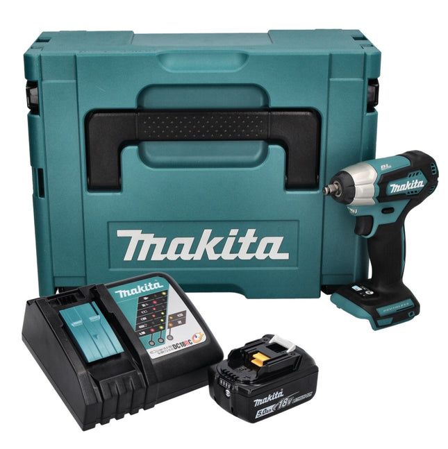 Akumulatorowy klucz udarowy Makita DTW 180 RT1J 18 V 180 Nm 3/8" bezszczotkowy + 1x akumulator 5,0 Ah + ładowarka + Makpac