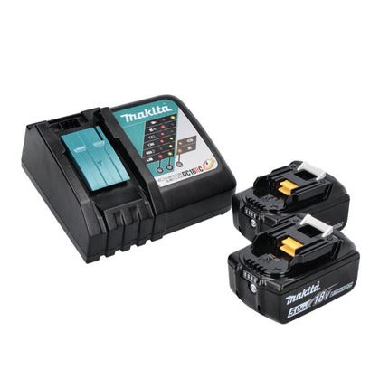 Makita DTW 180 RTJ cordless impact wrench 18 V 180 Nm 3/8" brushless + 2x 5.0 Ah batteries + charger + Makpac