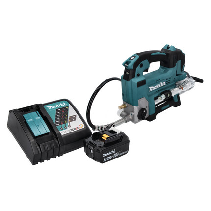 Makita DGP 180 RF1 cordless grease gun 18 V 690 bar + 1x rechargeable battery 3.0 Ah + charger