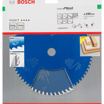Piła tarczowa Bosch Expert for Wood 190 x 20 x 2,6 mm 56 zębów do drewna ( 2608644046 )