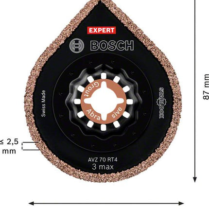 Bosch EXPERT 3 Max AVZ 70 RT4 removedor de mortero Starlock 87 x 70 mm 1 pieza (2608900041) para mortero de carburo - sucesor de 2608661757