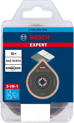 Bosch EXPERT 3 Max AVZ 70 RT4 Mörtelentferner Starlock 87 x 70 mm 10 Stk. ( 2608900042 ) für Mörtel Carbide  - Nachfolger von 2608664490