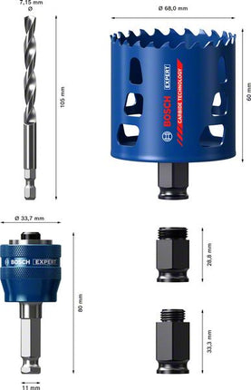 Bosch EXPERT Tough Material Lochsägen Starter Set 51 x 60 mm Carbide ( 2608900449 ) Universal - Nachfolger von 2608594252