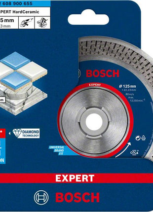 Bosch EXPERT HardCeramic disco de corte de diamante 125 x 22,23 mm 1 pieza (2608900655) Diamond Technology