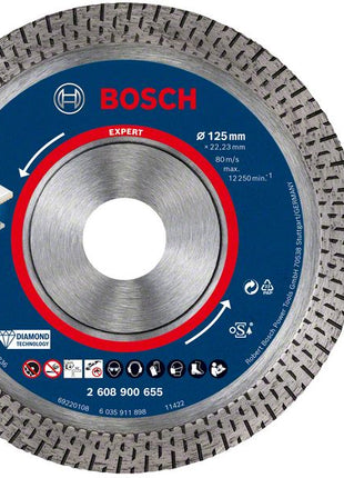 Bosch EXPERT HardCeramic disco de corte de diamante 125 x 22,23 mm 1 pieza (2608900655) Diamond Technology