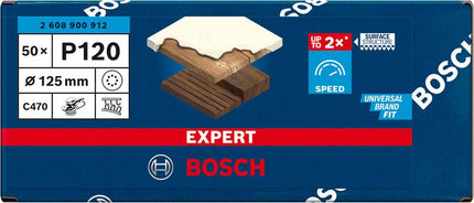 Bosch EXPERT C470 Fogli abrasivi 125 mm 8 fori G 120 50 pz. ( 2608900912 ) - per levigatrici orbitali
