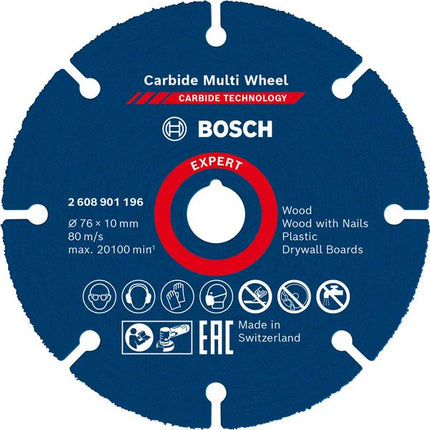 Bosch EXPERT Carbide Multi Wheel Trennscheibe 76 x 10 mm 1 Stk. ( 2608901196 ) Carbide Technology