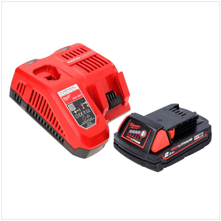 Milwaukee M18 FID2-201FC TX Visseuse à choc sans fil 1/4" 226 Nm 18V  + 1x Batterie 2,0Ah + Chargeur + Mètre pliant + Coffret TX