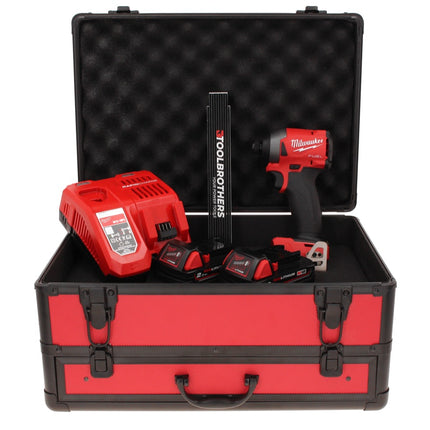 Llave de impacto inalámbrica Milwaukee M18 FID2-202FC TX 18 V 1/4" 226 Nm + 2x baterías 2.0 Ah + cargador + metro plegable + estuche TX