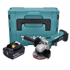 Makita DGA 452 G1J Cordless angle grinder 18 V 115 mm + 1x rechargeable battery 6.0 Ah + Makpac - without charger