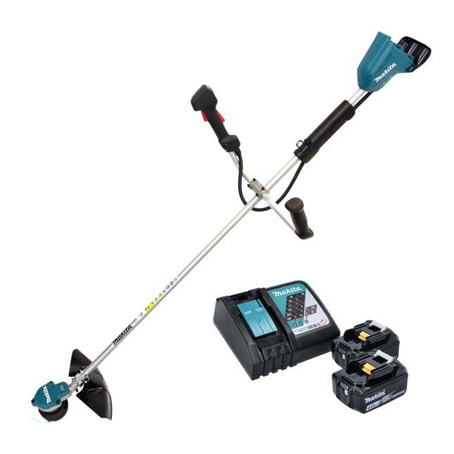 Makita DUR 368 ARM cordless brush cutter 36 V ( 2 x 18 V ) two-handle brushless + 2x battery 4.0 Ah + charger