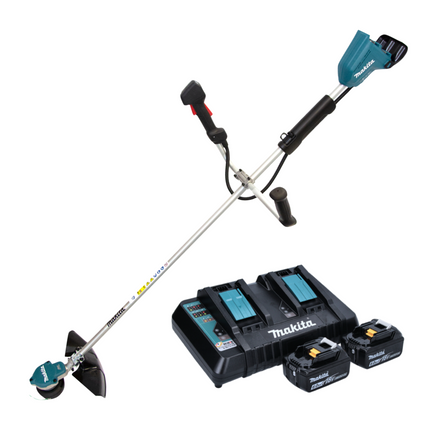 Makita DUR 368 APG Akumulatorowa wykaszarka szczotkowa 36 V ( 2 x 18 V ) dwuręczna bezszczotkowa + 2x akumulator 6,0 Ah + ładowarka