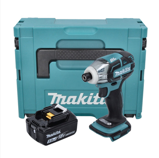 Avvitatore a impulsi a batteria Makita DTS 141 T1J 18 V 40 Nm 1/4" brushless + 1x batteria ricaricabile 5,0 Ah + Makpac - senza caricabatterie