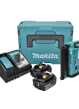 Makita DBN 500 RFJ Akku Stauchkopfnagler 18 V 15-50 mm + 2x Akku 3,0 Ah + Ladegerät + Makpac