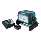 Makita DML 809 RT1 Faro da cantiere LED a batteria 18 V 10000 lm + 1x batteria ricaricabile 5,0 Ah + caricatore
