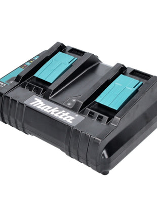 Kit di alimentazione Makita 18 V con 2x batteria BL 1830 B 3,0 Ah ( 197599-5 ) + caricabatterie doppio DC 18 SH ( 199687-4 ) + Makpac