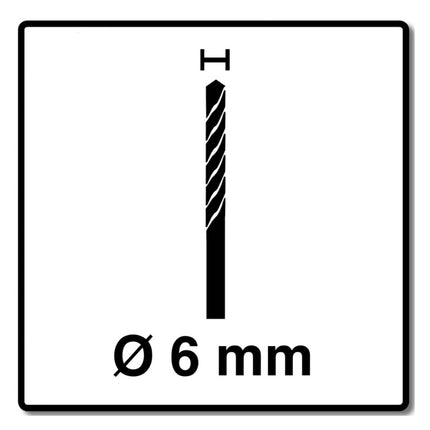 Broca para vidrio Alpen Professional de carburo de vidrio, 6,0 x 105 mm, 1/4"