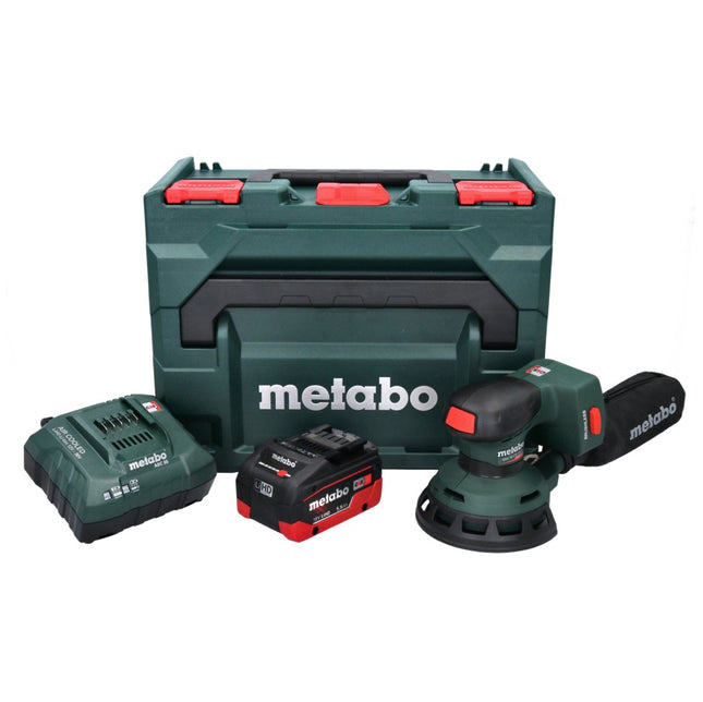 Lijadora rotorbital sin cable Metabo SXA 18 LTX 125 BL 18 V 125 mm sin escobillas + 1x batería recargable 5,5 Ah + cargador + metaBOX