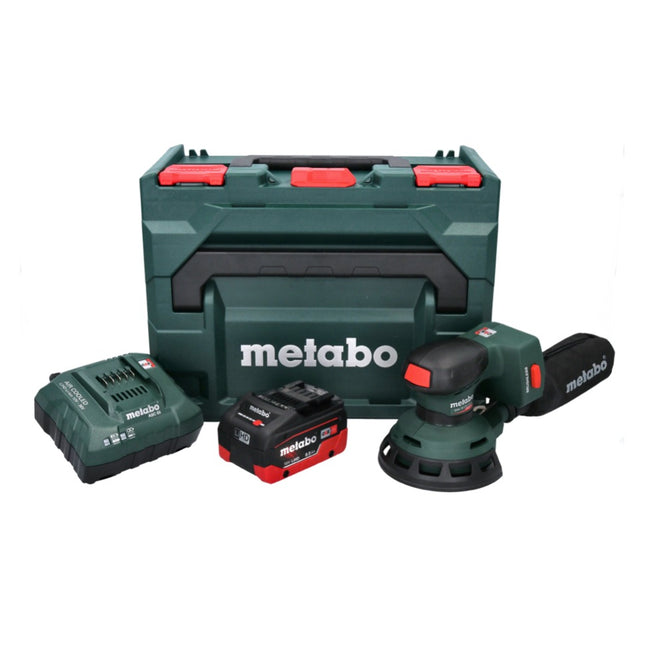 Lijadora rotorbital sin cable Metabo SXA 18 LTX 125 BL 18 V 125 mm sin escobillas + 1x batería recargable 8,0 Ah + cargador + metaBOX