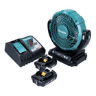 Makita DCF 102 RA Ventilateur à batterie 18 V 18 cm + 2x batterie 2,0 Ah + chargeur