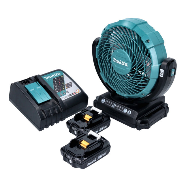 Wentylator akumulatorowy Makita DCF 102 RA 18 V 18 cm + 2x akumulator 2,0 Ah + ładowarka