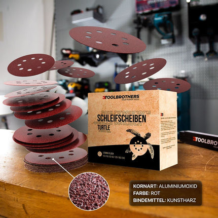 Metabo SXA 18 LTX 125 BL Cordless Random Orbital Sander 125mm 18V Brushless + 4x Toolbrothers TURTLE Sanding Set + metaBOX - without battery, without charger (600146840)