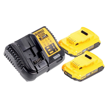 Sega circolare a batteria DeWalt DCS 571 D2 18 V 115 mm senza spazzole + 2x batteria 2,0 Ah + caricabatterie + TSTAK