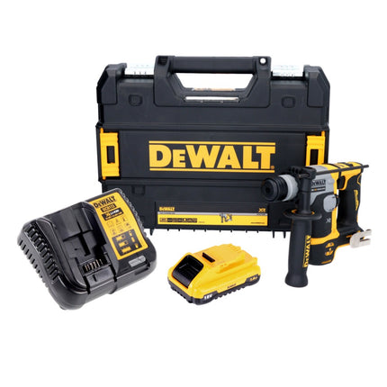 Taladro percutor a batería DeWalt DCH 172 L1 18 V 16 mm 1,4 julios SDS plus sin escobillas + 1x batería 3,0 Ah + cargador + TSTAK
