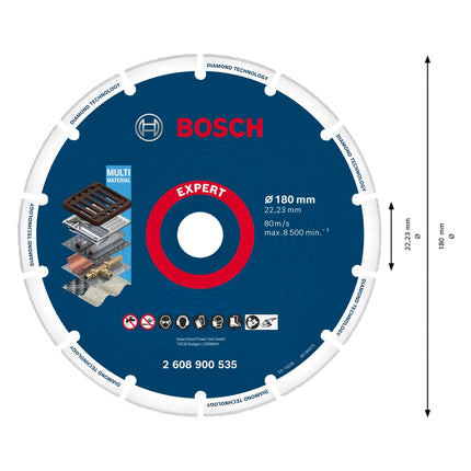 Disco de corte Bosch Expert Diamond Metal Wheel 180 x 22,23 mm (2608900535) Diamond Technology