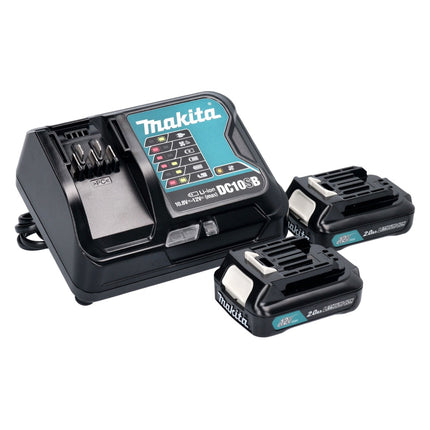 Trapano a percussione a batteria Makita HP 333 DSAX1 12 V 30 Nm + 2x batteria ricaricabile 2,0 Ah + caricabatterie + set di punte e punte da 74 pezzi + valigetta