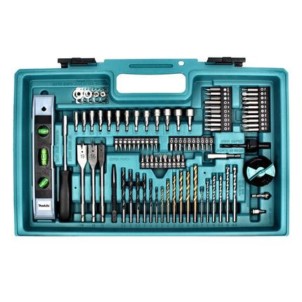 Taladro percutor inalámbrico Makita DHP 480 SAX5 18 V 54 Nm + 1x batería 2,0 Ah + cargador + set de accesorios 101 piezas + estuche