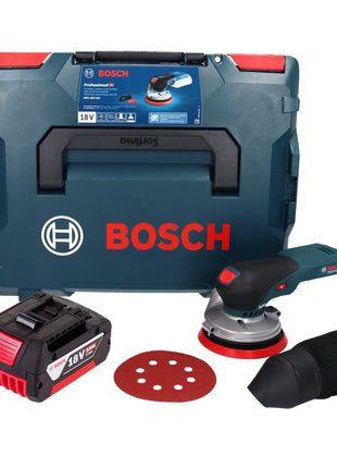 Bosch GEX 18V-125 Levigatrice rotorbitale a batteria professionale 18 V 125 mm brushless + 1x batteria ricaricabile 5,0 Ah + L-BOXX - senza caricabatterie