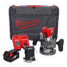 Router a batteria Milwaukee M18 FTR-401X 18 V brushless + 1x batteria 4,0 Ah + caricabatterie + moduli router + scatola HD