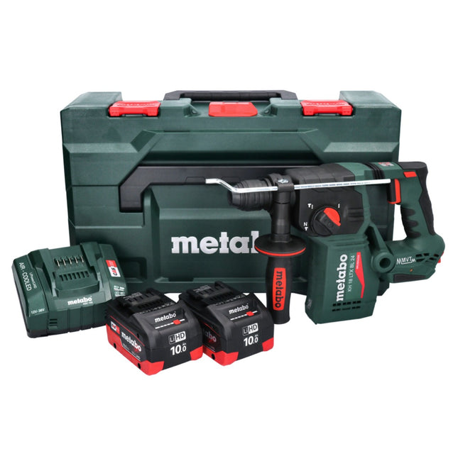 Metabo KH 18 LTX BL 24 trapano a percussione a batteria 18 V 2,2 J SDS Plus Brushless + 2x batteria ricaricabile 10,0 Ah + caricatore + metaBOX