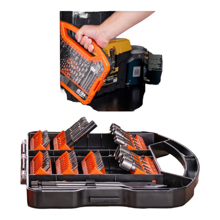 WellCut 101 pcs. bit and drill bit set in case 1/4" Phillips / Pozidriv / slotted / hex / Torx / Robertson / wood, steel and masonry drill bits ( WC-DB101U )