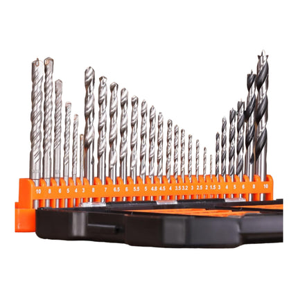 WellCut 101 pcs. bit and drill bit set in case 1/4" Phillips / Pozidriv / slotted / hex / Torx / Robertson / wood, steel and masonry drill bits ( WC-DB101U )